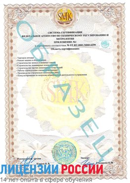 Образец сертификата соответствия (приложение) Городец Сертификат ISO 14001